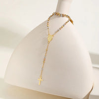 Three Color Beaded Cross Pendant Necklace — in alternativa