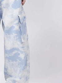Tie Dyed Wide Leg Cargo Trousers — vista laterale