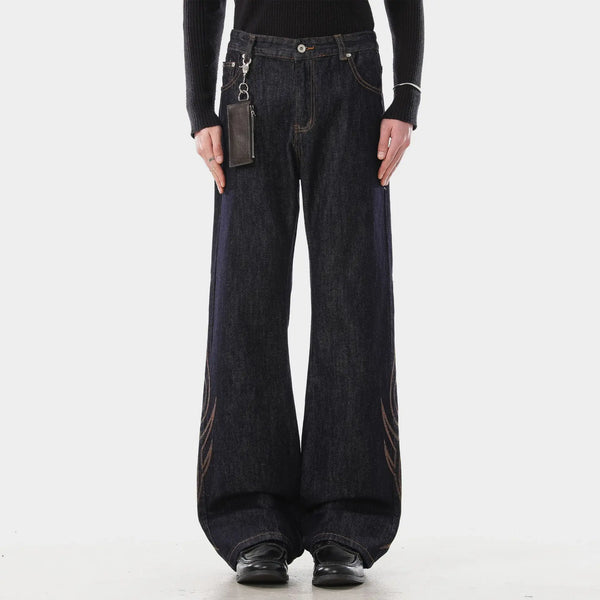 Totem Embroidered Washed Jeans — vista frontale