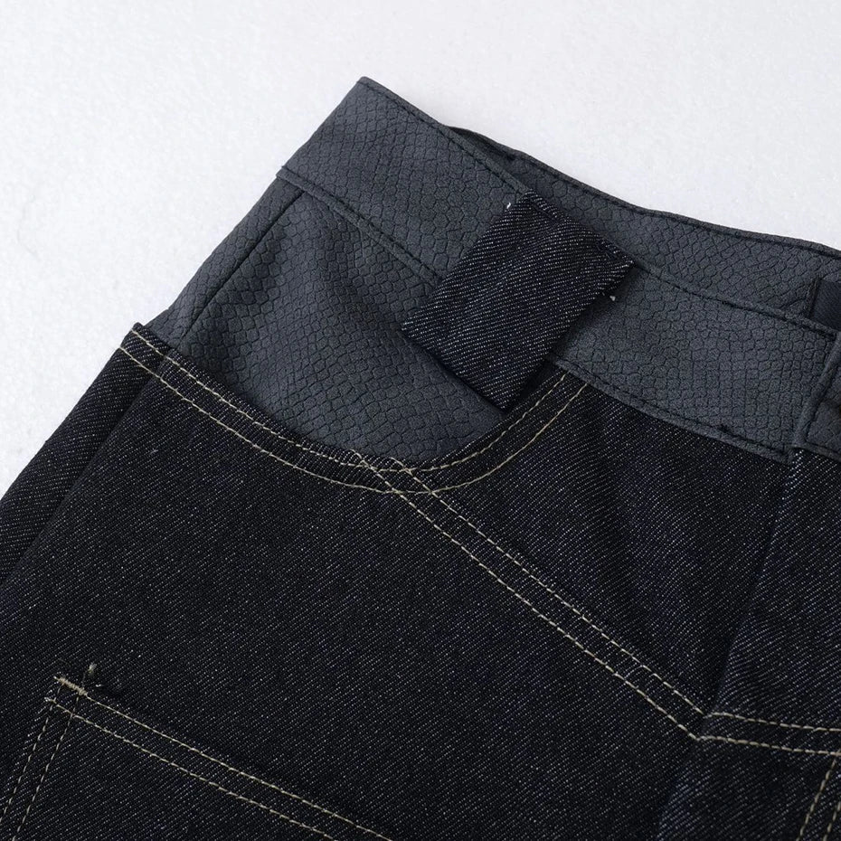 Tribal Embroidered Baggy Wide Leg Barrel Jeans — dettaglio della stampa