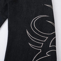 Tribal Embroidered Baggy Wide Leg Barrel Jeans — in alternativa