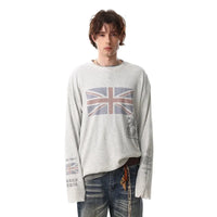 Union Jack Retro Waffle Texture Long Sleeve Top — dettaglio