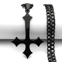 Upside Down Cross Pendant Necklace — vista posteriore