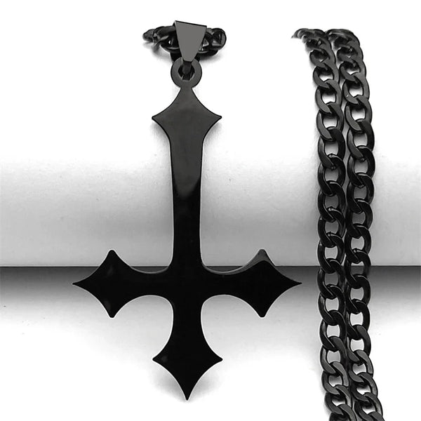 Y2K Upside Down Cross Pendant Necklace