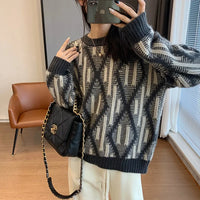 Vintage Aesthetic Baggy Knit Jumper Sweater — vista posteriore