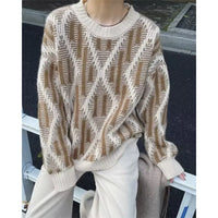 Vintage Aesthetic Baggy Knit Jumper Sweater — dettaglio