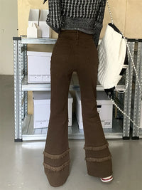 Vintage Brown Slim Stacked Flare Jeans — vista posteriore
