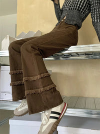 Vintage Brown Slim Stacked Flare Jeans — vista laterale