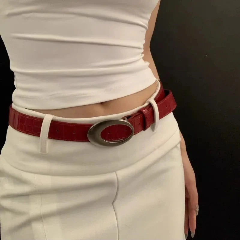 Vintage Crocodile Leather Belt — dettaglio della stampa