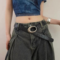 Vintage Crocodile Leather Belt — vista laterale