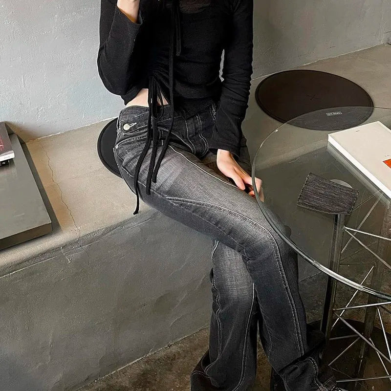 Vintage Distressed Low Waist Grunge Flared Jeans — in alternativa