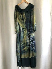 Vintage Green Maxi Dress — vista frontale