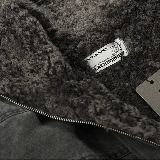 Vintage Mens Fleece Lined Padded Coat Jacket — vista laterale