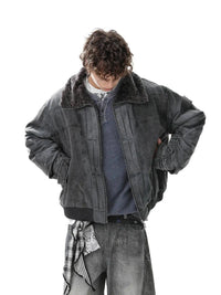 Vintage Mens Fleece Lined Padded Coat Jacket — dettaglio