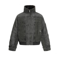 Vintage Mens Fleece Lined Padded Coat Jacket — vista frontale