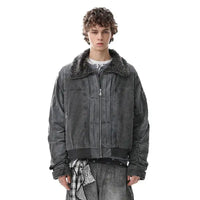 Vintage Mens Fleece Lined Padded Coat Jacket — vista posteriore