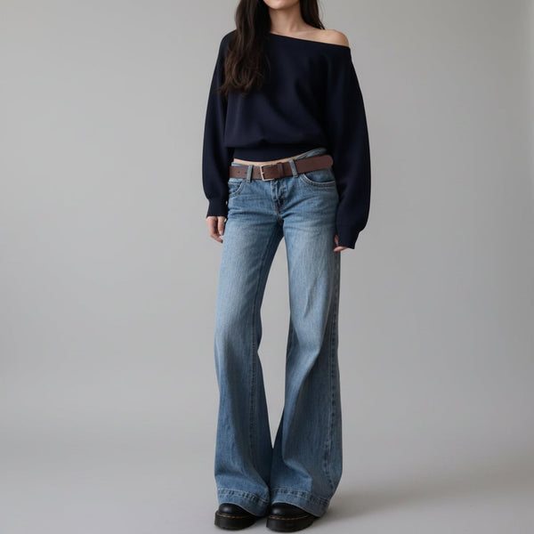 Y2K Vintage Old Money Baggy Flared Jeans