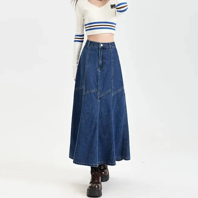 Vintage Patchwork Umbrella Maxi Skirt — dettaglio