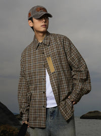 Vintage Plaid Long Sleeve Button Up Shirt — dettaglio