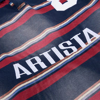 Vintage Striped Washed Mock Two Layer Polo Shirt — dettaglio della stampa