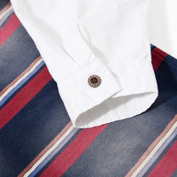 Vintage Striped Washed Mock Two Layer Polo Shirt — in alternativa