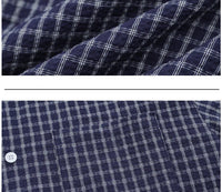 Vintage Style Plaid Short Sleeved Thin Cotton Shirt — dettaglio della stampa