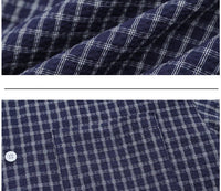 Vintage Style Plaid Short Sleeved Thin Cotton Shirt — dettaglio della stampa