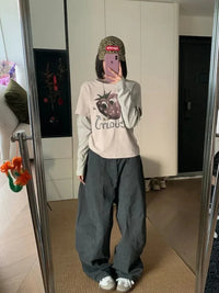 Vintage Wash Wide Leg Barrel Cargo Jeans — vista posteriore