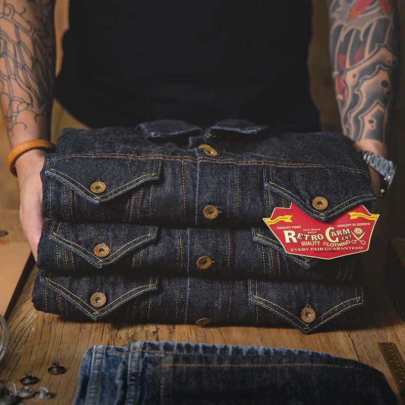 Vintage Washed Denim Jacket — dettaglio