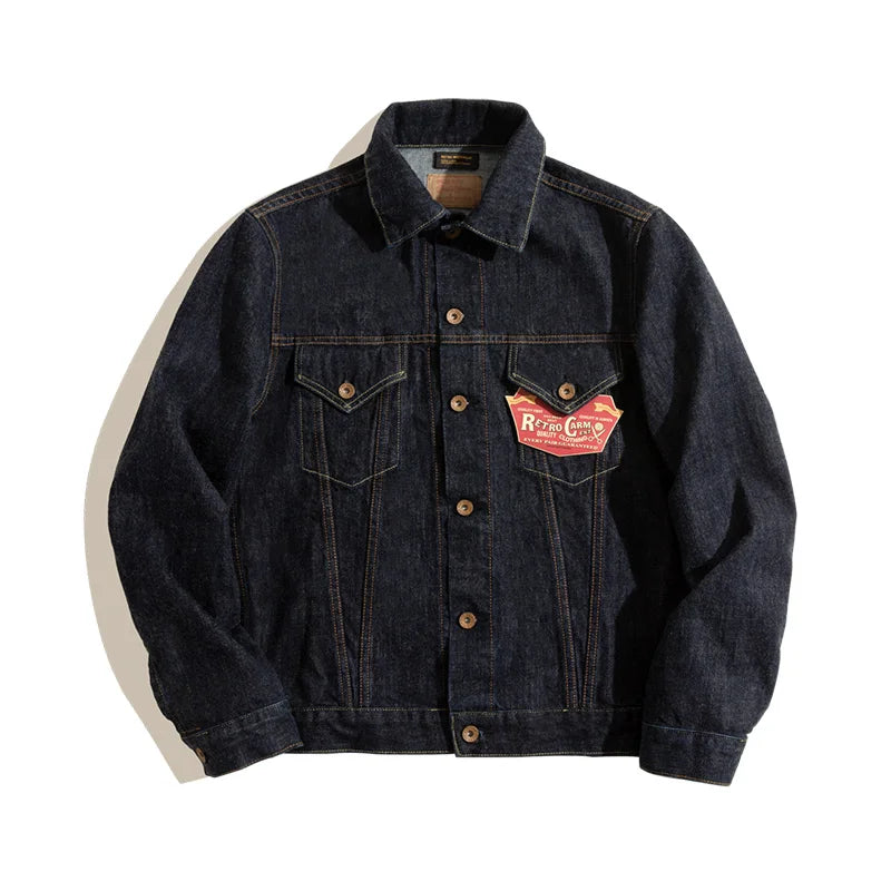 Vintage Washed Denim Jacket — vista frontale