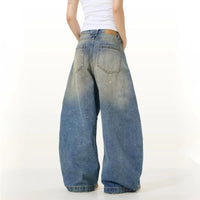 Vintage Wide Leg Washed Faux Dirt Barrel Jeans — in alternativa