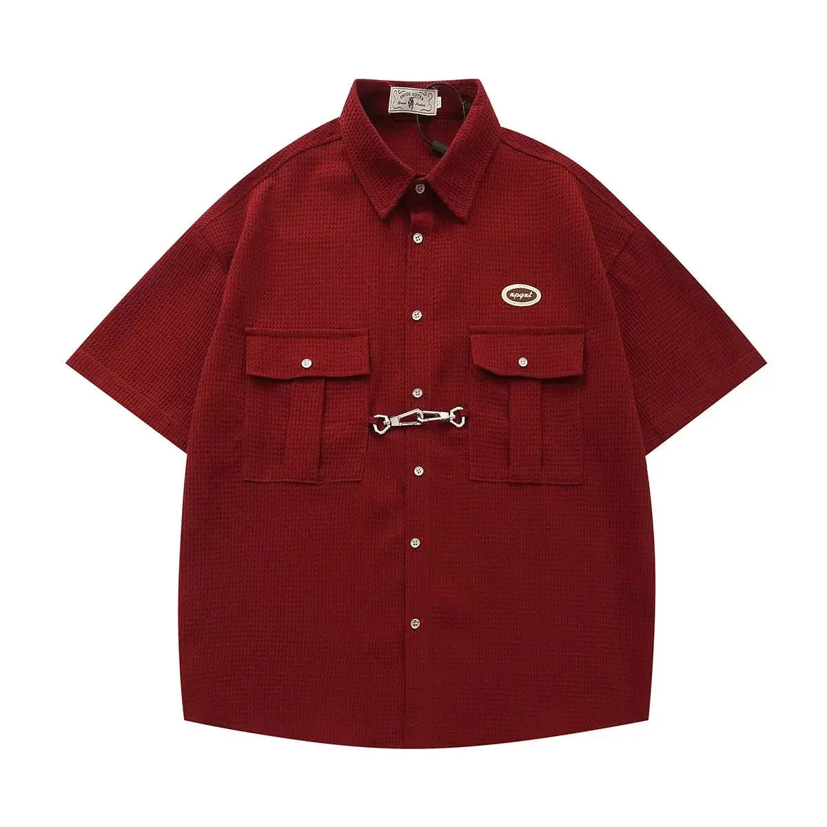 Waffle Button Up Short Sleeve Shirt — dettaglio