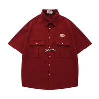 Waffle Button Up Short Sleeve Shirt — dettaglio