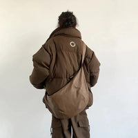 Waffle Shell Padded Puffer Jacket Coat — dettaglio del tessuto