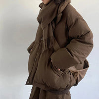 Waffle Shell Padded Puffer Jacket Coat — dettaglio della stampa