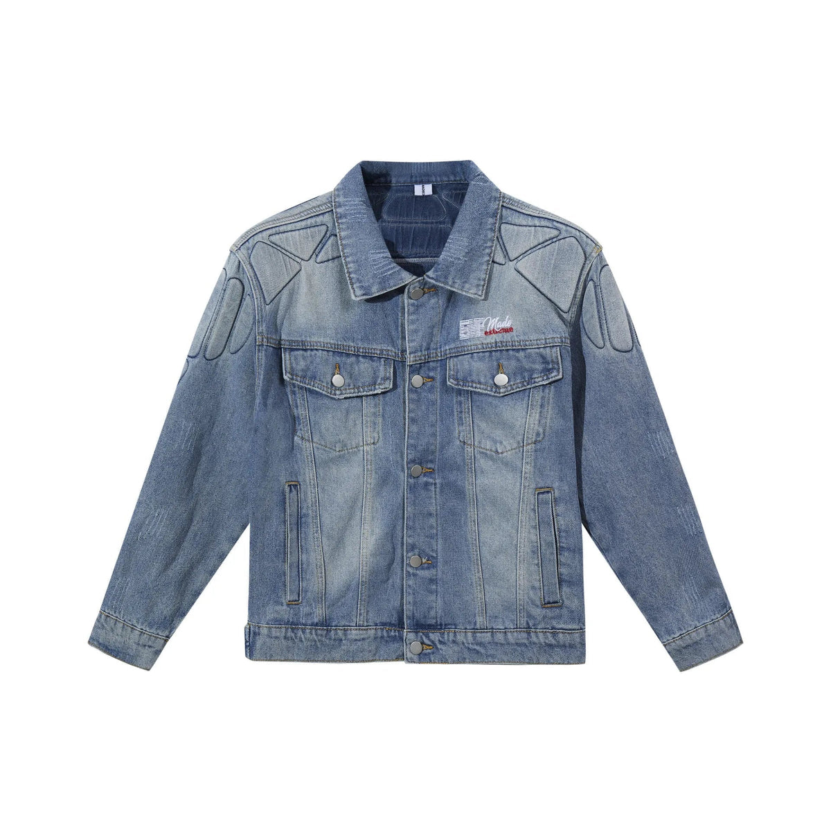 Washed Armour Panel Denim Jacket — vista posteriore