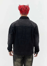 Washed Armour Panel Denim Jacket — vista completa
