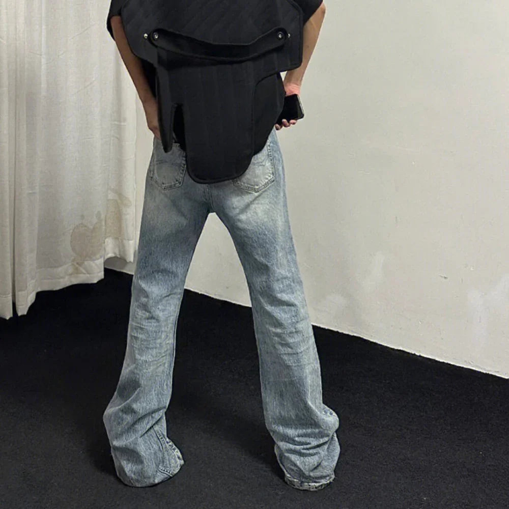 Washed Boot Cut Blue Jeans — dettaglio della stampa