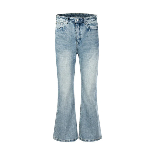 Washed Boot Cut Blue Jeans — vista frontale