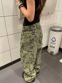 Washed Camouflage Baggy Jeans — dettaglio