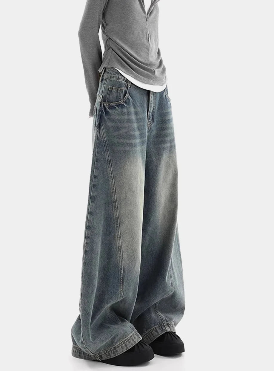 Washed Essentials Denim Curved Baggy Barrel Jeans — dettaglio