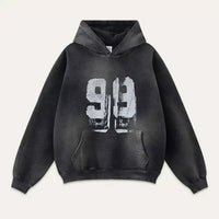 Washed Graphic "99" Hoodie — dettaglio