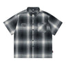 Y2K West Side Patch Embroidery Plaid Short Sleeve Shirt