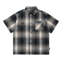 West Side Patch Embroidery Plaid Short Sleeve Shirt — dettaglio