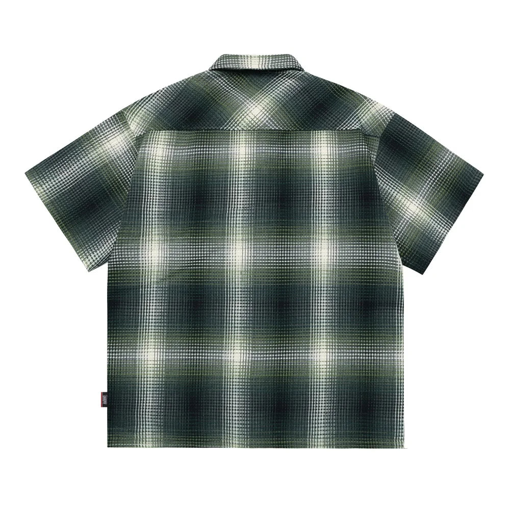 West Side Patch Embroidery Plaid Short Sleeve Shirt — in alternativa