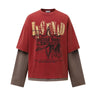 Y2K Western Mock Layered Long Sleeve Top