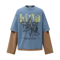 Western Mock Layered Long Sleeve Top — vista posteriore