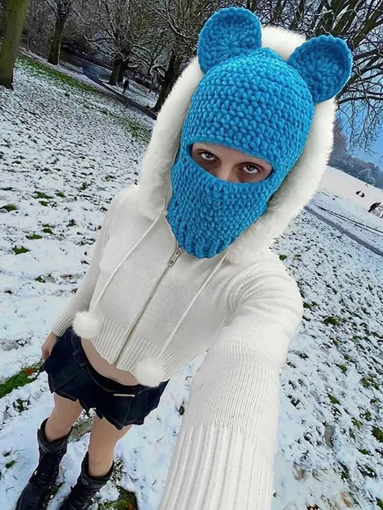 White Plush Crop Zip Up Hoodie — in alternativa