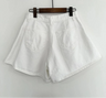Y2K White Short High Waist Wide Leg Denim Shorts Jorts