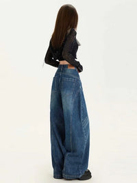 Wide Leg Baggy Barrel Jeans — dettaglio della stampa